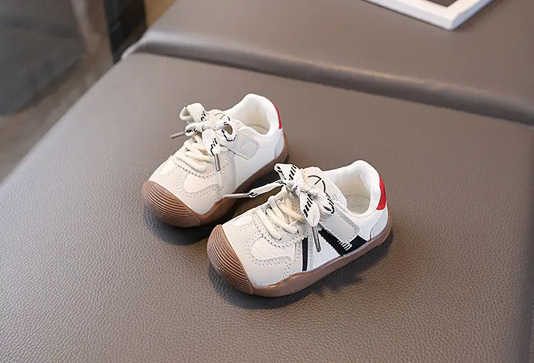 Korean Style Toddler Shoes White Red Sole — feature 2