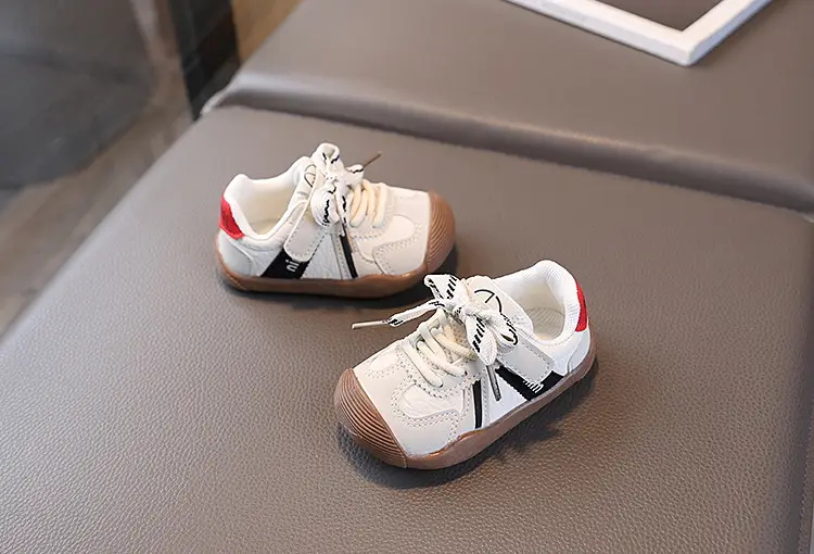 Korean Style Toddler Shoes White Red Sole — feature 3