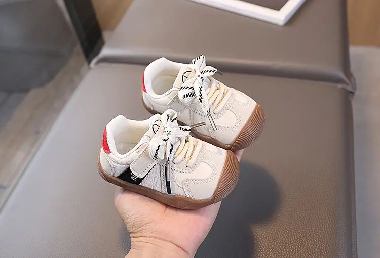 Korean Style Toddler Shoes White Red Sole — feature 4