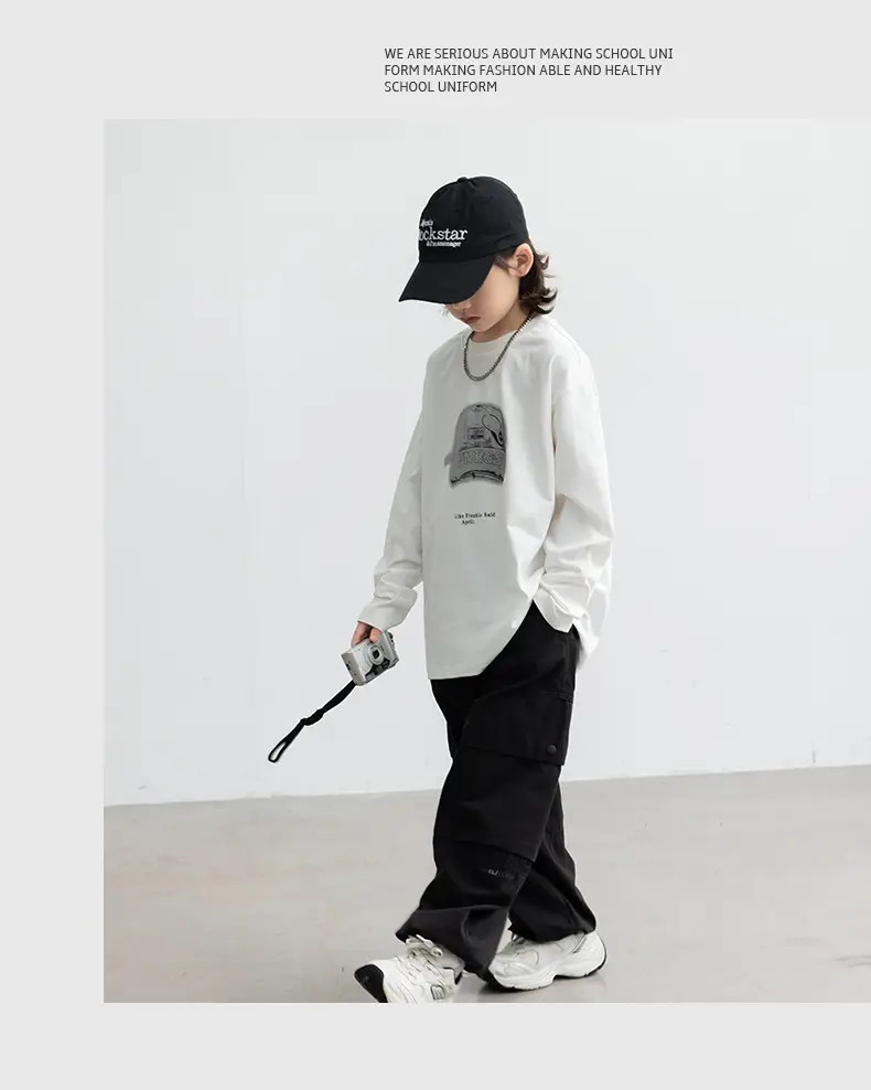 Long Sleeve T-Shirt for Boys Cartoon Print White — feature 11