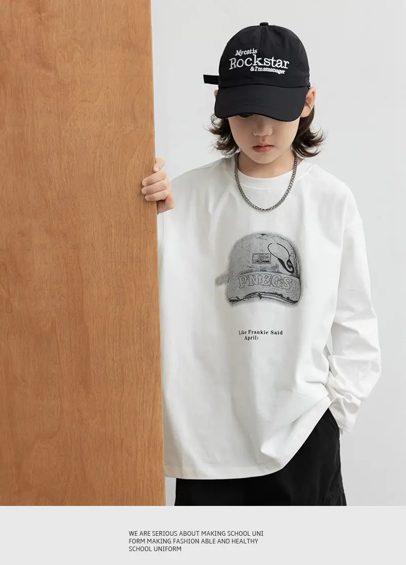 Long Sleeve T-Shirt for Boys Cartoon Print White — feature 13