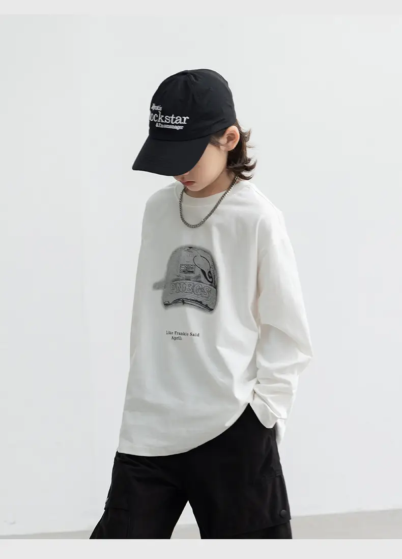 Long Sleeve T-Shirt for Boys Cartoon Print White — feature 16