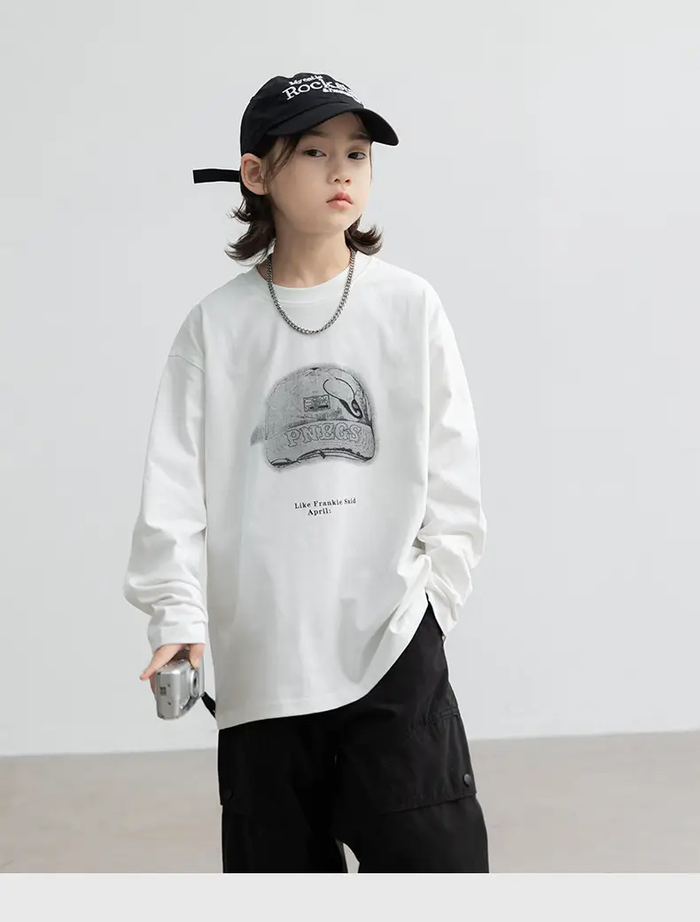 Long Sleeve T-Shirt for Boys Cartoon Print White — feature 18