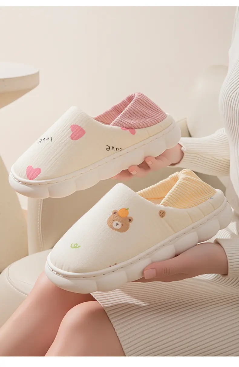 Warm Maternity Shoes Cotton Slippers for Women 2025 New Autumn Indoor Non-Slip Cartoon Home Cotton Shoes with Heel Cover — feature 14