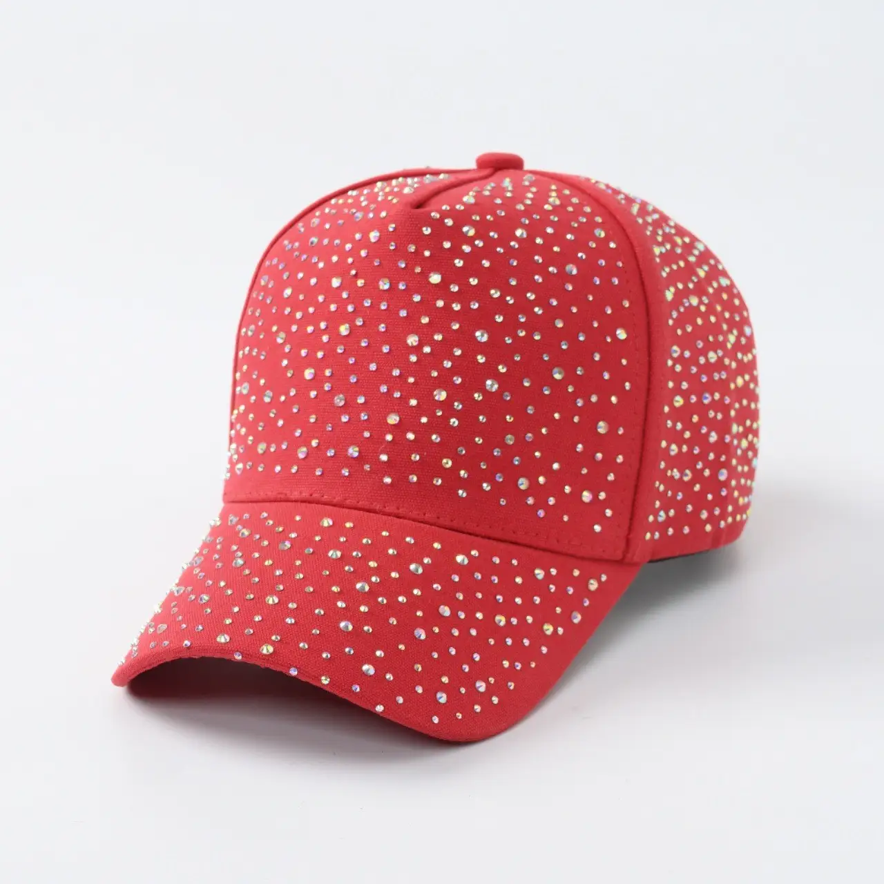 Pink Rhinestone Baseball Cap with Large Brim - Image 11