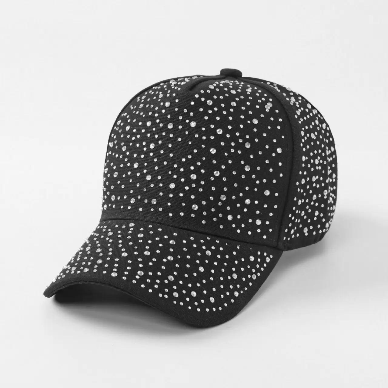 Pink Rhinestone Baseball Cap with Large Brim — feature 5