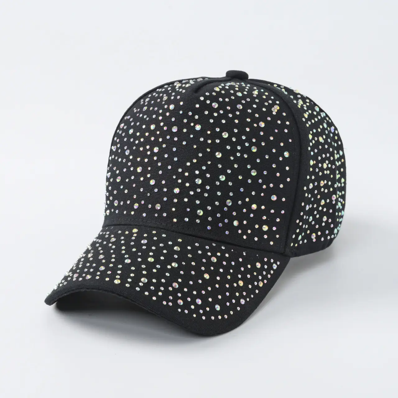 Pink Rhinestone Baseball Cap with Large Brim — feature 7