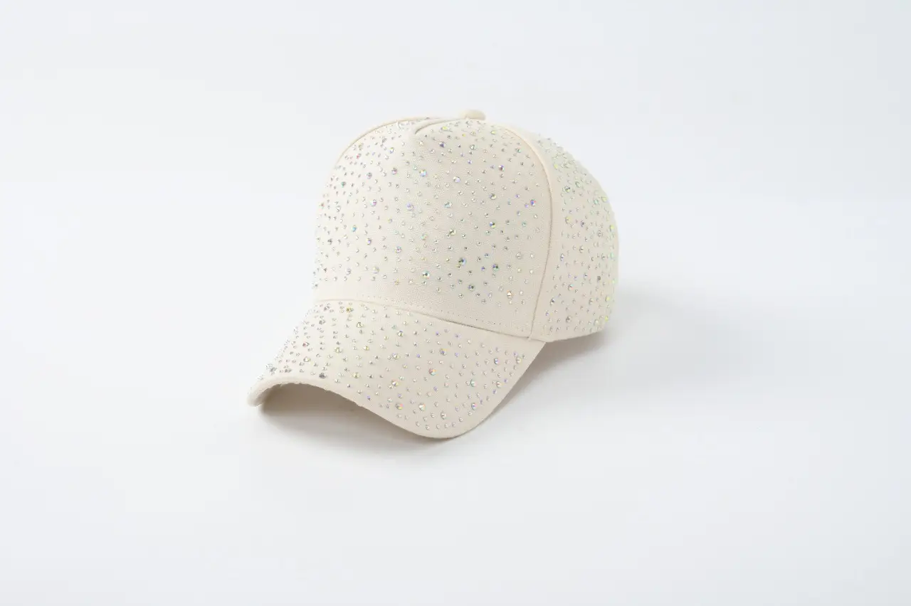 Pink Rhinestone Baseball Cap with Large Brim - Image 7