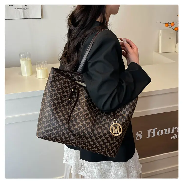 Women Letter Shoulder Bag Pink Gingham Large Capacity — feature 20