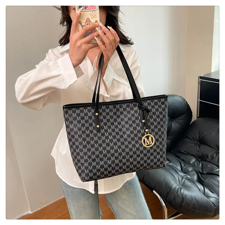 Women Letter Shoulder Bag Pink Gingham Large Capacity — feature 21