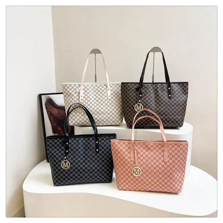 Women Letter Shoulder Bag Pink Gingham Large Capacity — feature 26