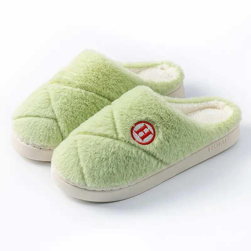 Pink Furry Winter Slippers with Non-Slip Sole - Image 3