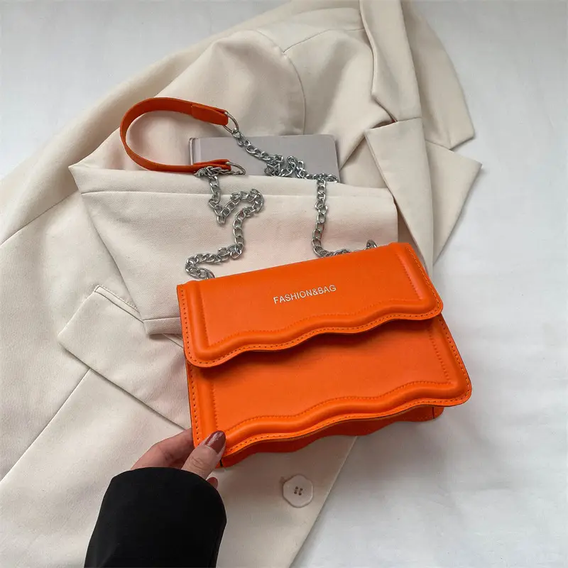 Orange Wave Chain Crossbody Bag for Women 2025 - Image 3