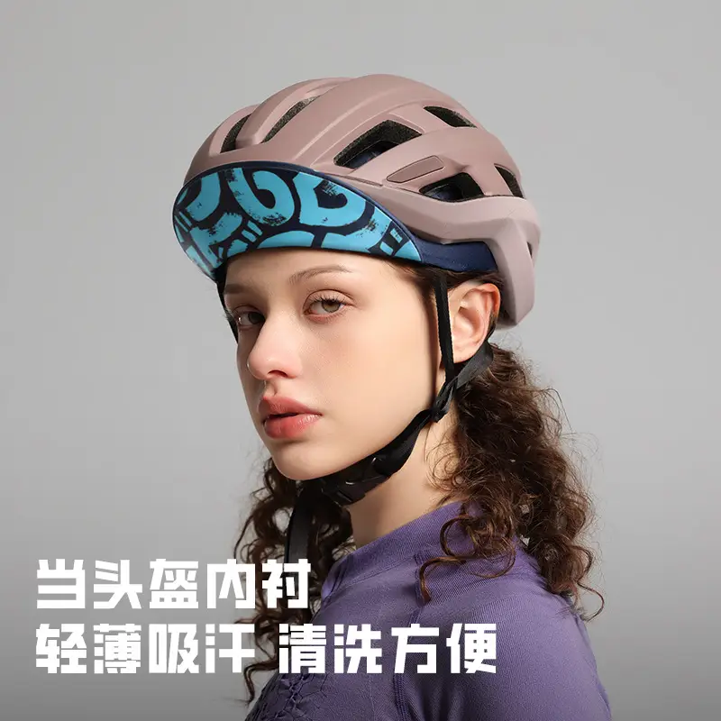 Waterproof Cycling Hat with Helmet Liner Blue - Image 7