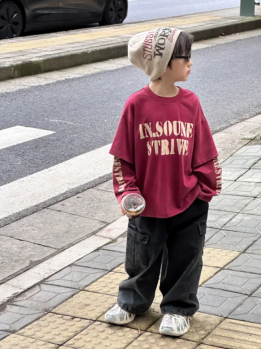Cool Boys Sand Wash Cotton T-Shirt Set Black White - Image 5