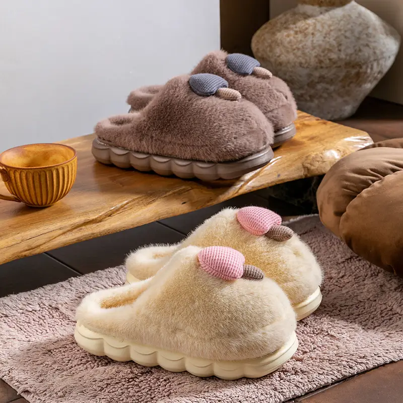 Cute Mushroom Slippers Women Winter Warm Cotton - Image 5