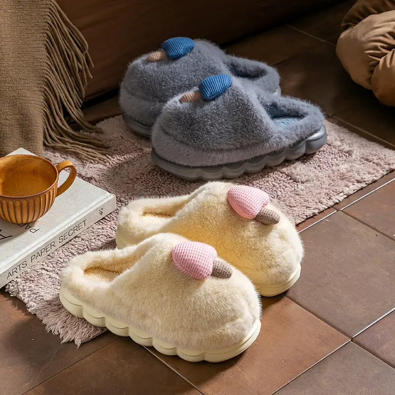 Cute Mushroom Slippers Women Winter Warm Cotton - Image 7