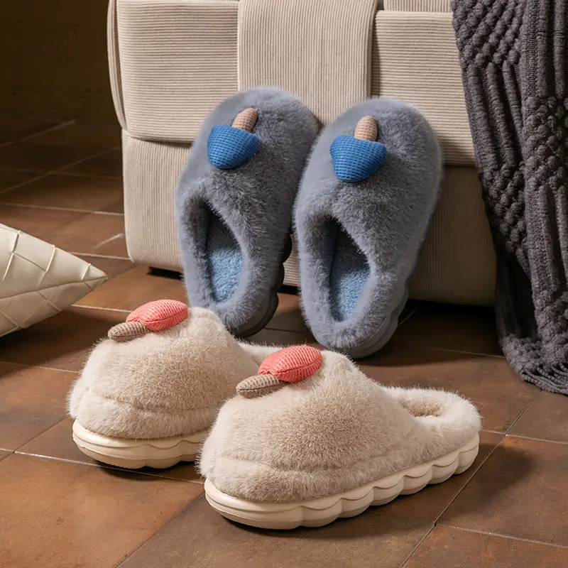 Cute Mushroom Slippers Women Winter Warm Cotton - Image 8
