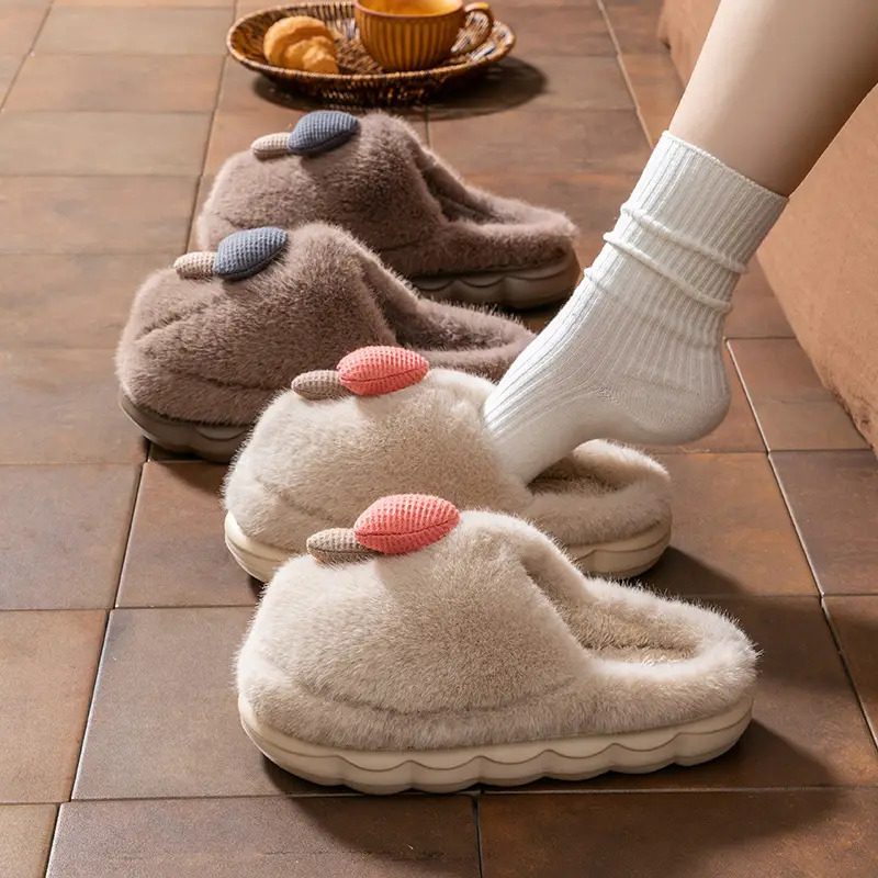 Cute Mushroom Slippers Women Winter Warm Cotton - Image 9