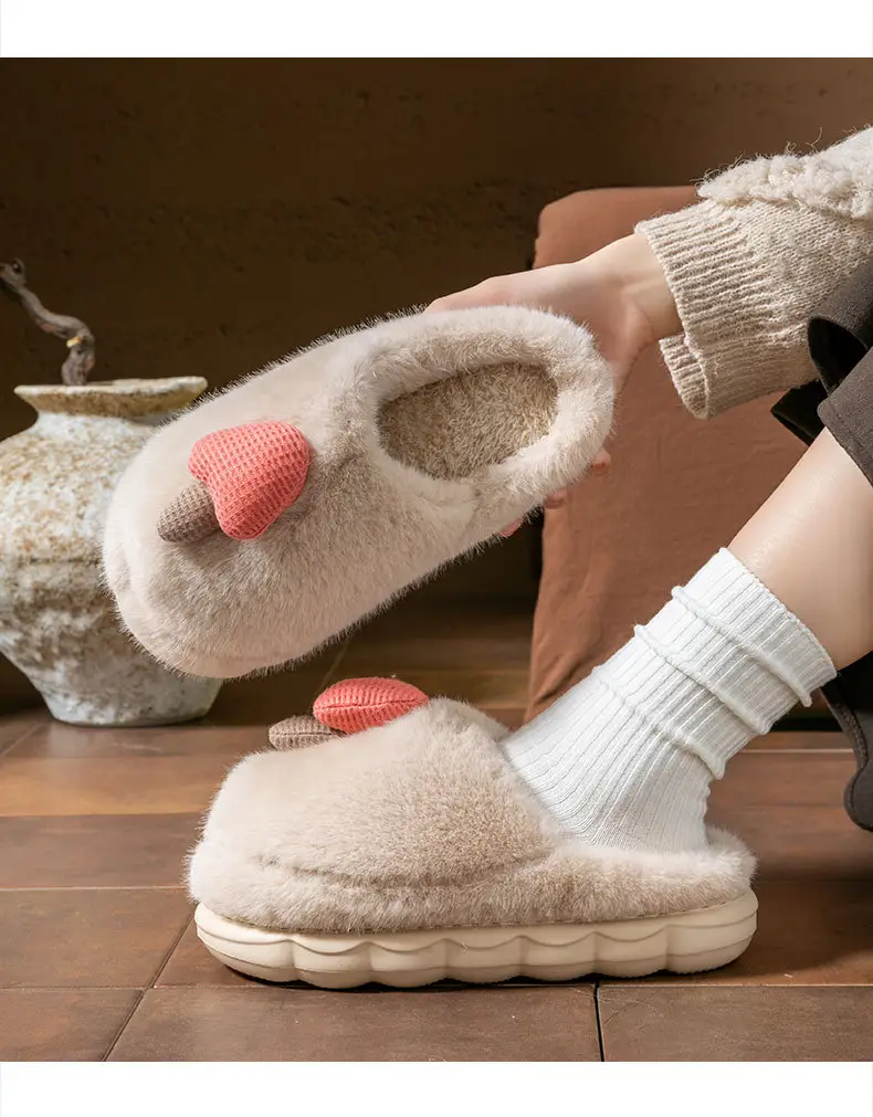 Cute Mushroom Slippers Women Winter Warm Cotton — feature 12