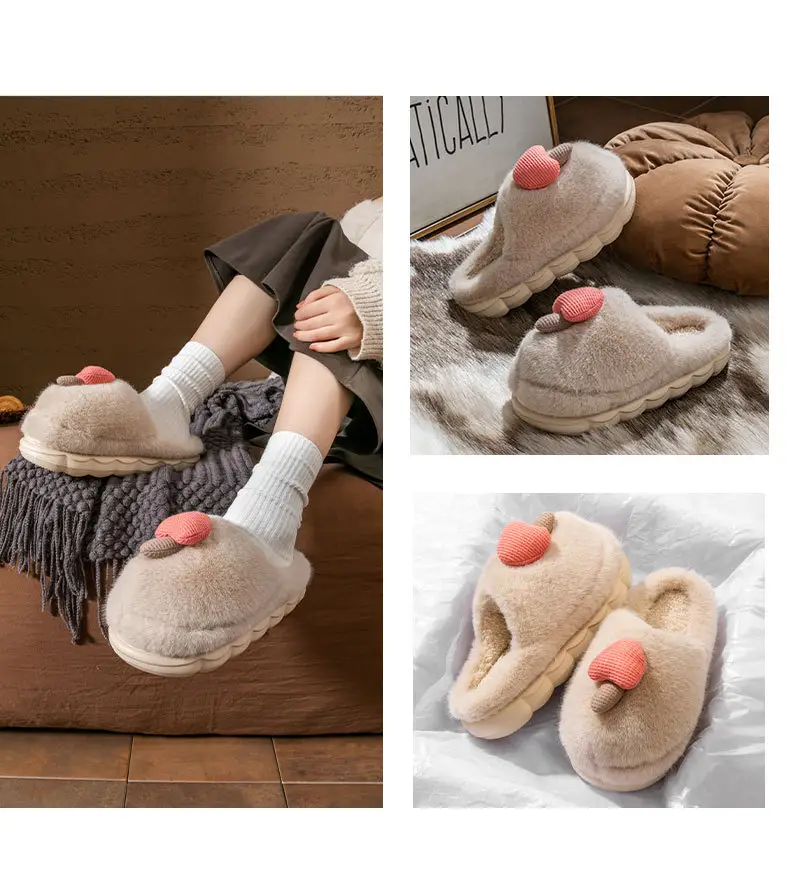Cute Mushroom Slippers Women Winter Warm Cotton — feature 16