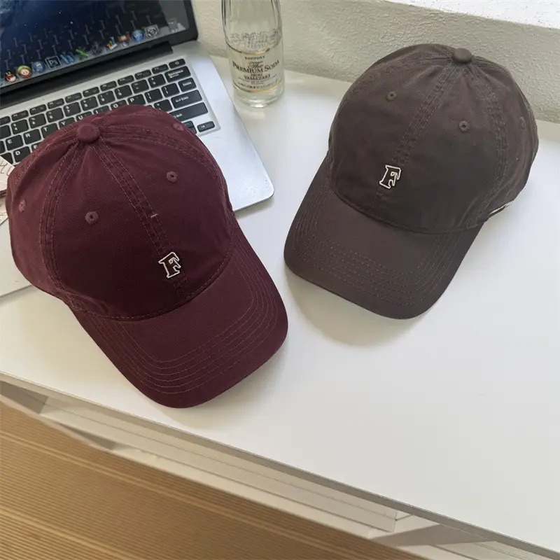 Vintage F Letter Cap for Women with Wide Brim - Image 9
