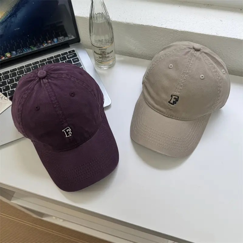 Vintage F Letter Cap for Women with Wide Brim - Image 10