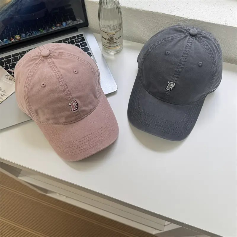 Vintage F Letter Cap for Women with Wide Brim - Image 11
