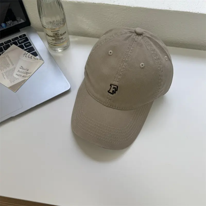 Vintage F Letter Cap for Women with Wide Brim - Image 4