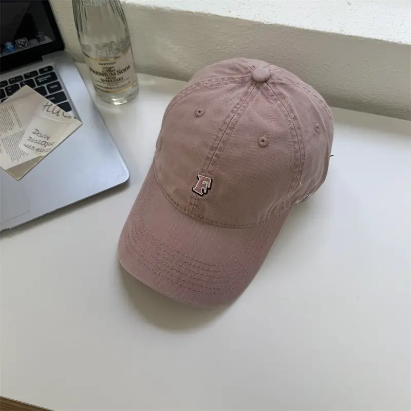 Vintage F Letter Cap for Women with Wide Brim - Image 5