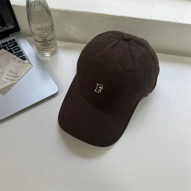 Vintage F Letter Cap for Women with Wide Brim - Image 6
