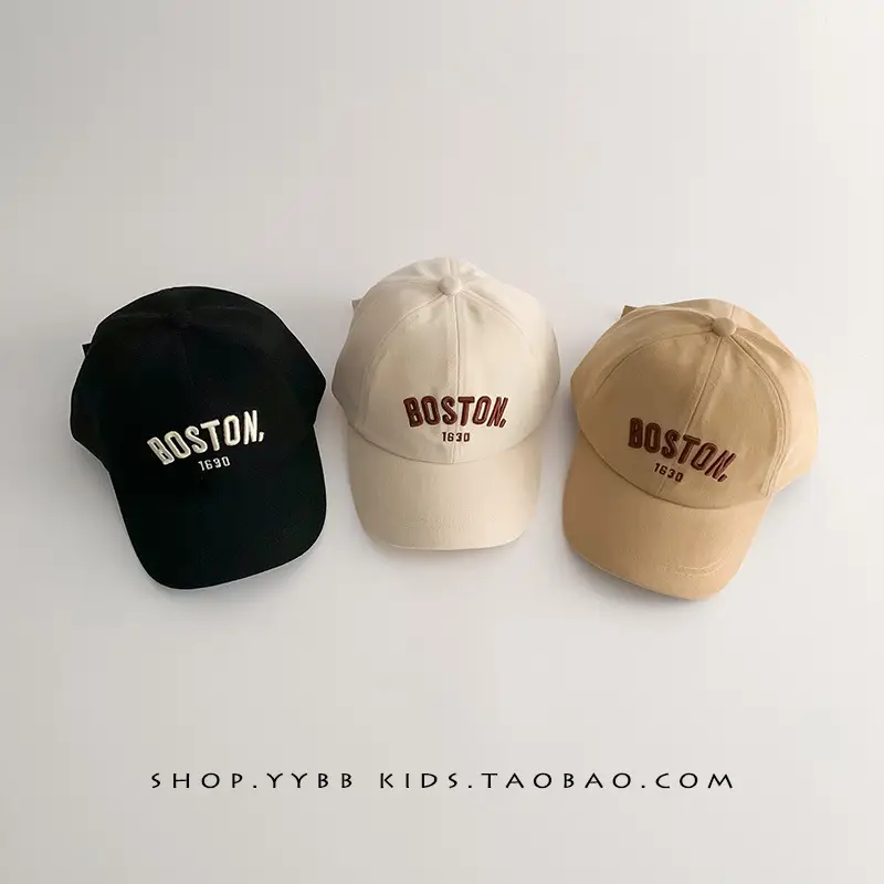 Boston 1980s Kids Baseball Cap Black - Image 8