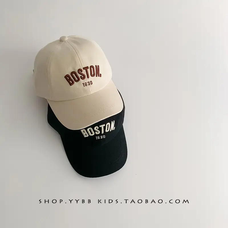 Boston 1980s Kids Baseball Cap Black - Image 9