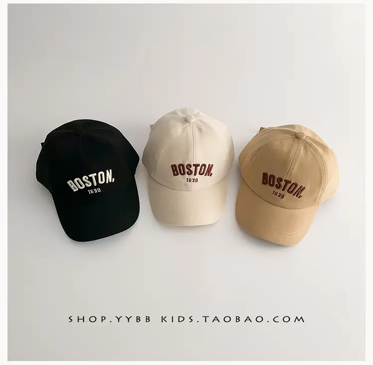 Boston 1980s Kids Baseball Cap Black — feature 2