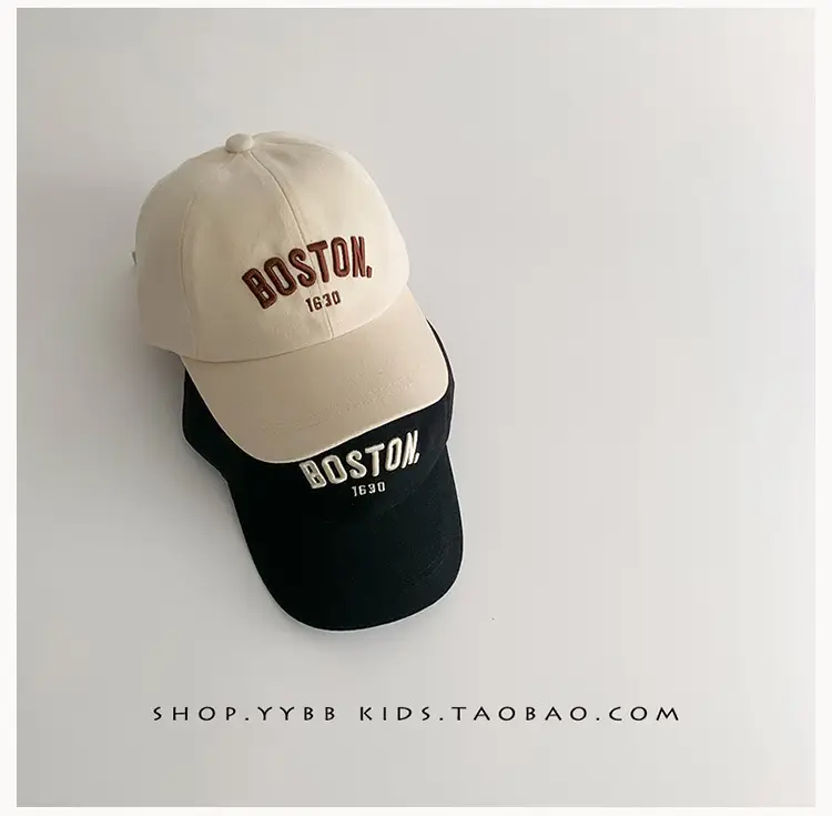 Boston 1980s Kids Baseball Cap Black — feature 3