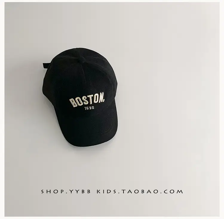 Boston 1980s Kids Baseball Cap Black — feature 9