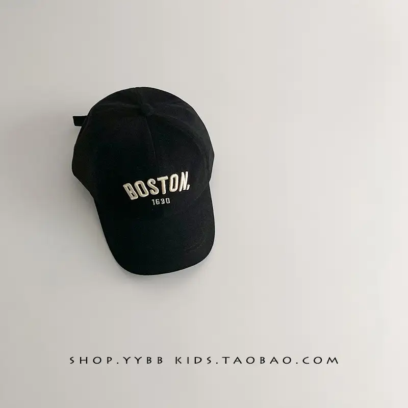 Boston 1980s Kids Baseball Cap Black - Image 6
