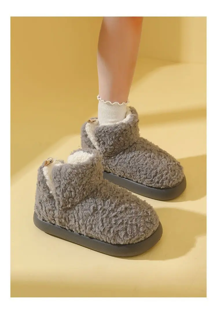 Autumn and Winter Cotton Slippers for Women, Warm Thick-Soled Home New Couple Plush Cotton Shoes for Men, Winter Wholesale — feature 20