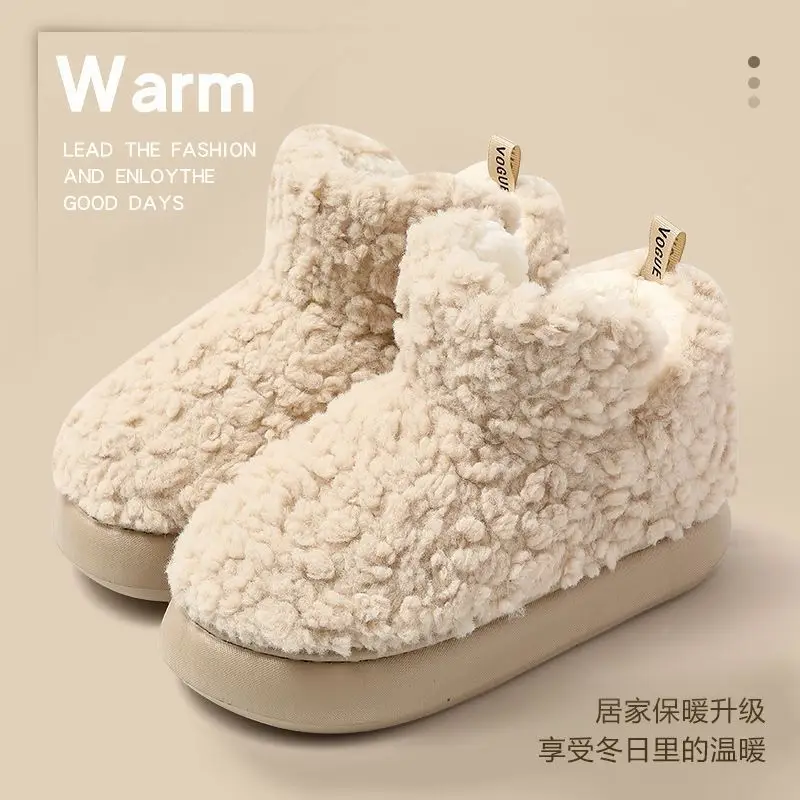 Autumn and Winter Cotton Slippers for Women, Warm Thick-Soled Home New Couple Plush Cotton Shoes for Men, Winter Wholesale - Image 4