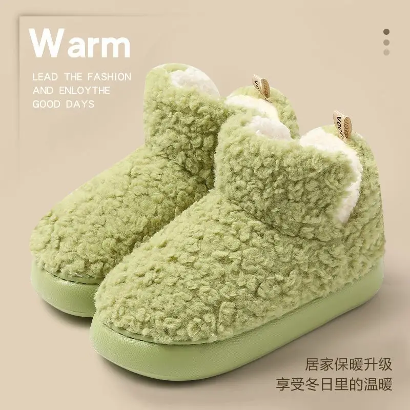 Autumn and Winter Cotton Slippers for Women, Warm Thick-Soled Home New Couple Plush Cotton Shoes for Men, Winter Wholesale - Image 5