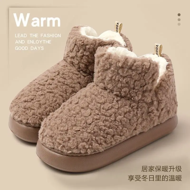 Autumn and Winter Cotton Slippers for Women, Warm Thick-Soled Home New Couple Plush Cotton Shoes for Men, Winter Wholesale - Image 6