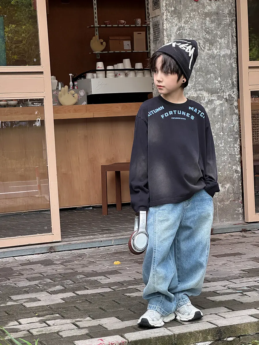 2025 Cotton Letter T-Shirt for Boys Cool Loose Top - Image 4
