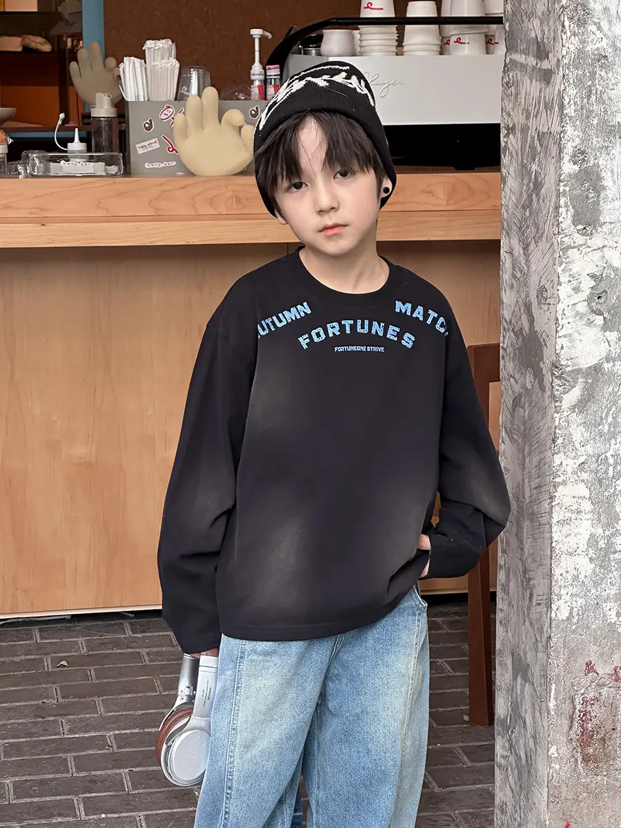 2025 Cotton Letter T-Shirt for Boys Cool Loose Top - Image 6