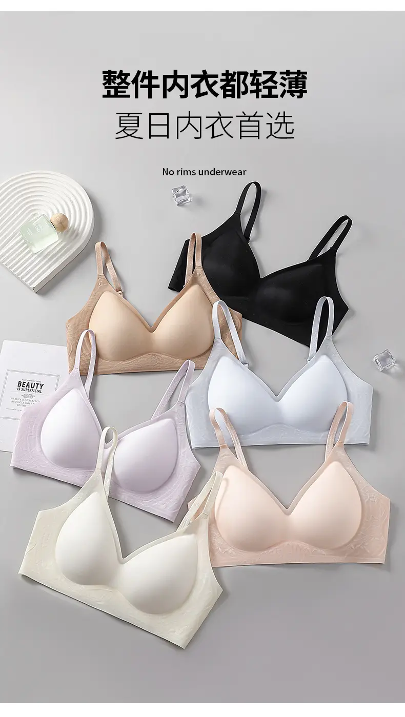 Fully Fixed, Light, Cool, Soft Support Underwear, Soft Sleep, Non-Magnetic Push-Up Side Lift Jelly Hole Cup Bra — feature 18