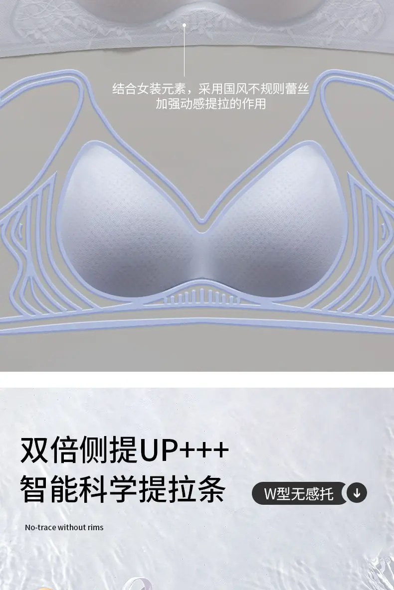 Fully Fixed, Light, Cool, Soft Support Underwear, Soft Sleep, Non-Magnetic Push-Up Side Lift Jelly Hole Cup Bra — feature 3