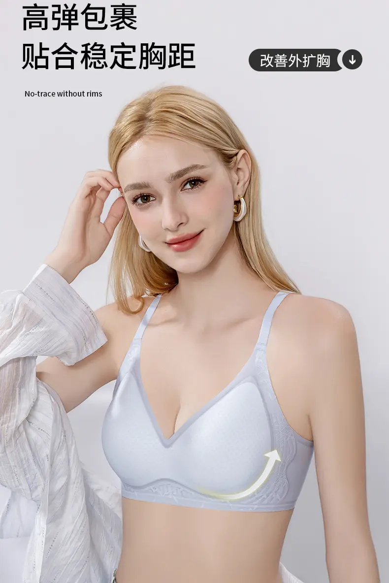 Fully Fixed, Light, Cool, Soft Support Underwear, Soft Sleep, Non-Magnetic Push-Up Side Lift Jelly Hole Cup Bra — feature 5