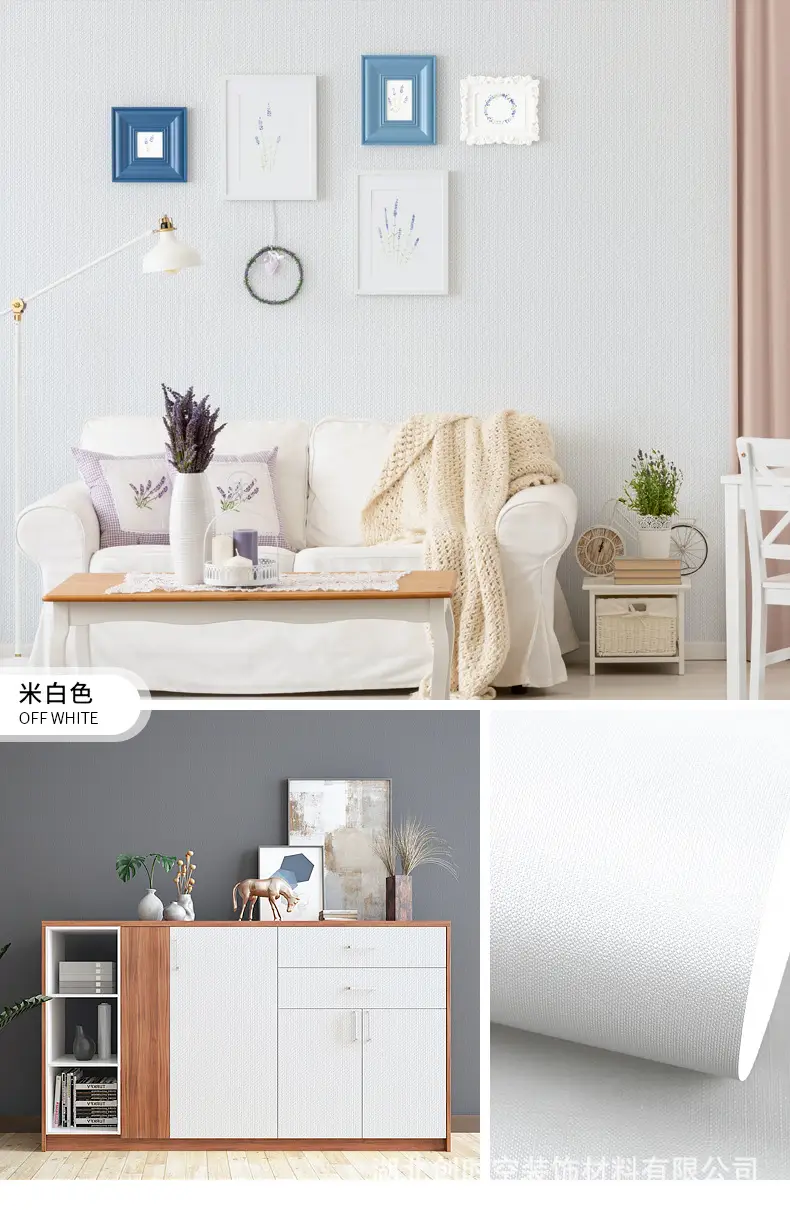 Aluminum Foil Base Solid Color Wallpaper Self-Adhesive Rental House Macaron Off-White Wallpaper Tv Background Wall Cloth Cabinet Sticker — feature 12