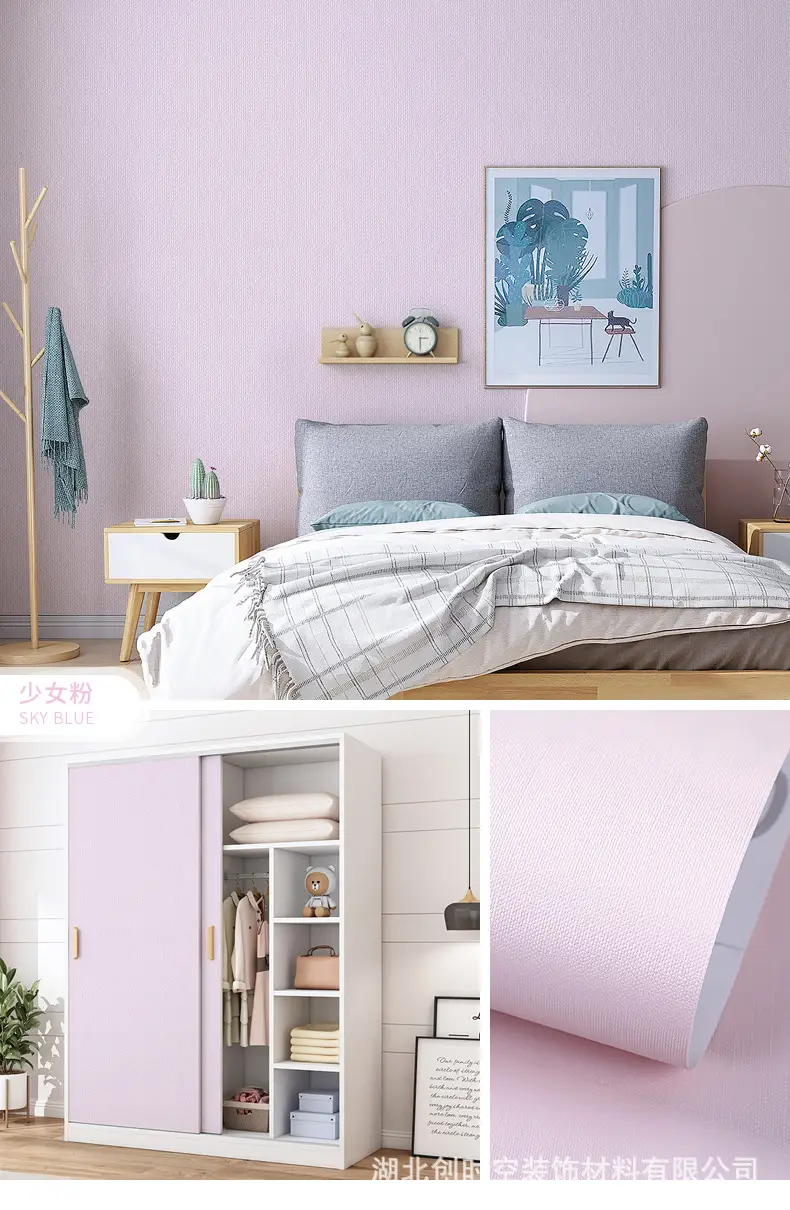 Aluminum Foil Base Solid Color Wallpaper Self-Adhesive Rental House Macaron Off-White Wallpaper Tv Background Wall Cloth Cabinet Sticker — feature 14