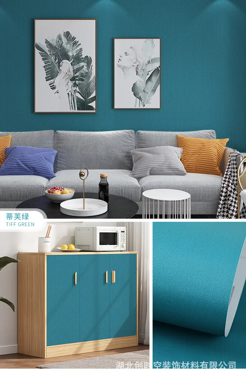 Aluminum Foil Base Solid Color Wallpaper Self-Adhesive Rental House Macaron Off-White Wallpaper Tv Background Wall Cloth Cabinet Sticker — feature 18