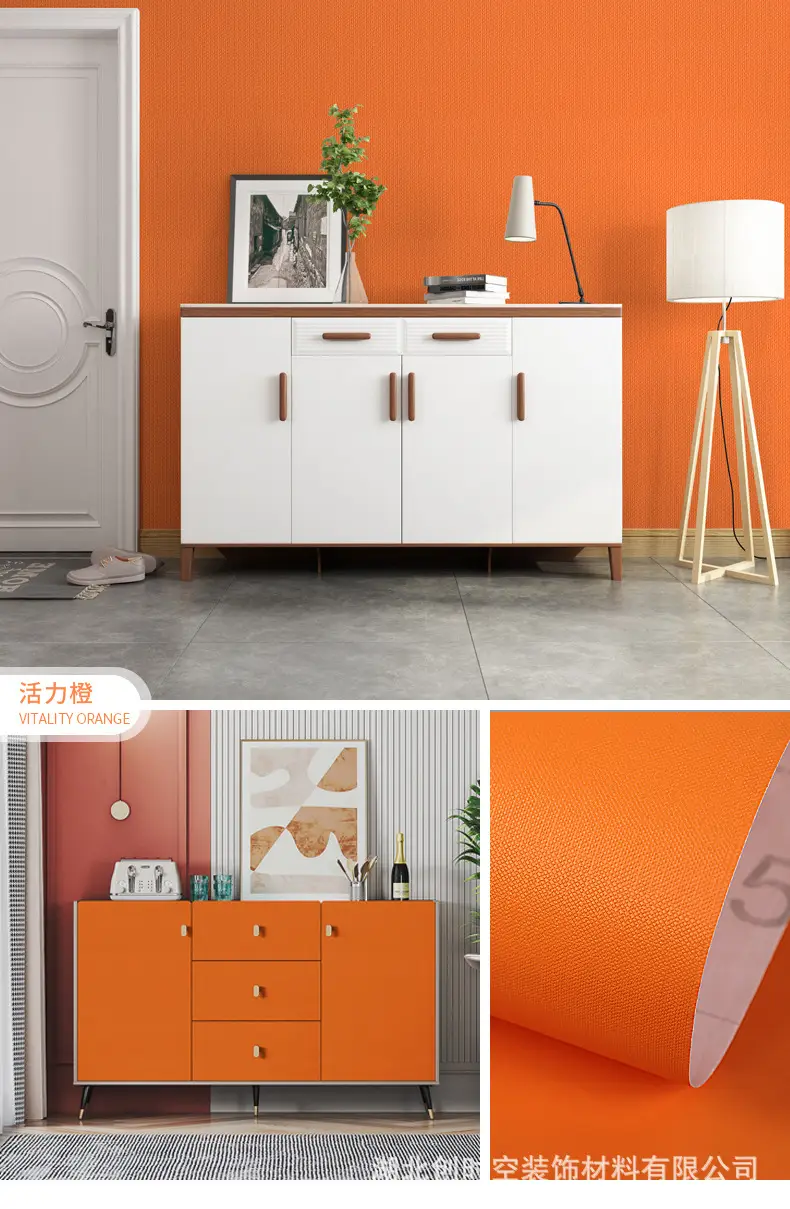 Aluminum Foil Base Solid Color Wallpaper Self-Adhesive Rental House Macaron Off-White Wallpaper Tv Background Wall Cloth Cabinet Sticker — feature 20